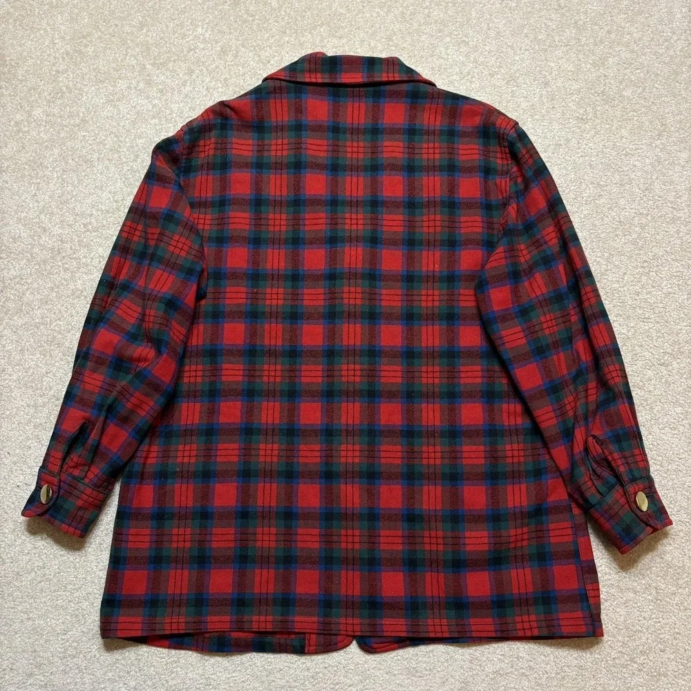 Vtg Pendleton Blazer Jacket Mens Large Red Plaid Wool Hunting Sport Coat 50s 60s